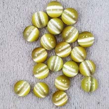 6MM ROUND CABOCHON CAT'S EYE OLIVE(20PCS/BAG)